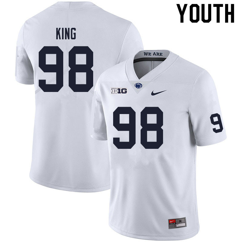 Youth #98 Bradley King Penn State Nittany Lions College Football Jerseys Sale-White - Click Image to Close